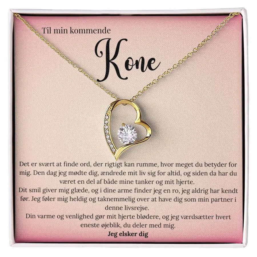 Forever Love halskæde i 18 karat guldbelægning med cubic zirconia - Gave til kommende kone