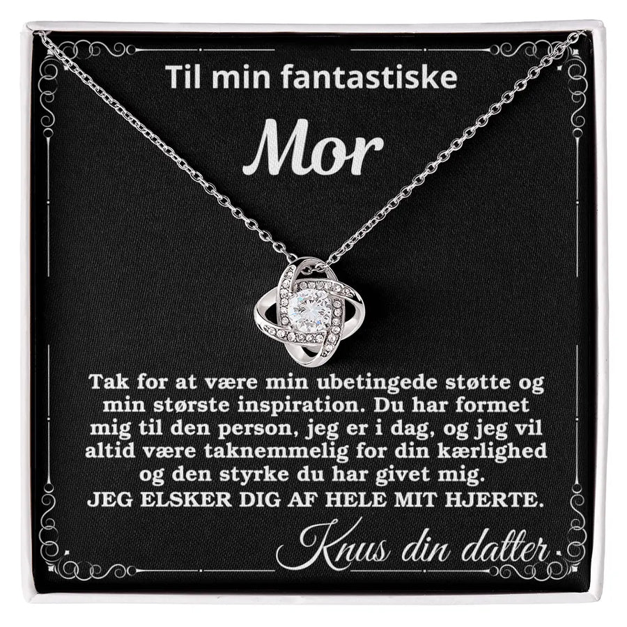 Love knot rustfri stål, gave til mor fra datter