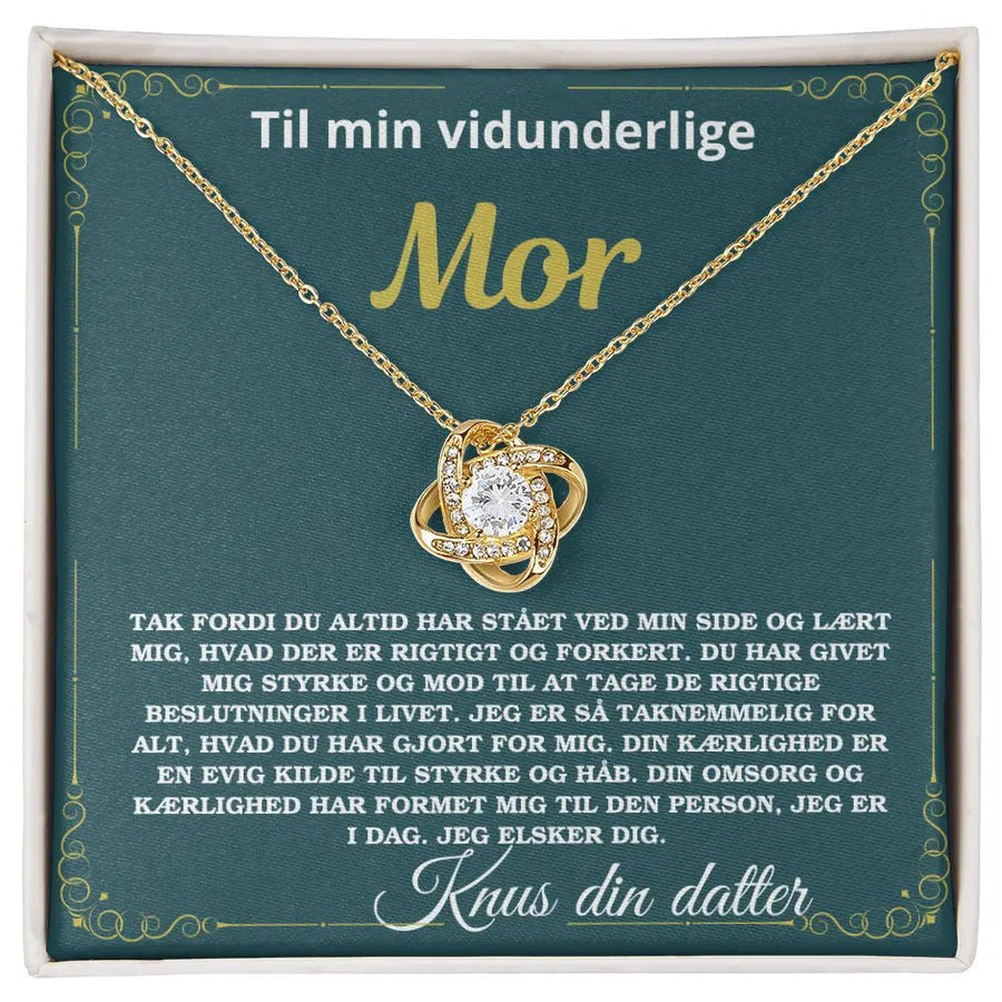 Mors dag halskæde belagt med guld. Gave til mor