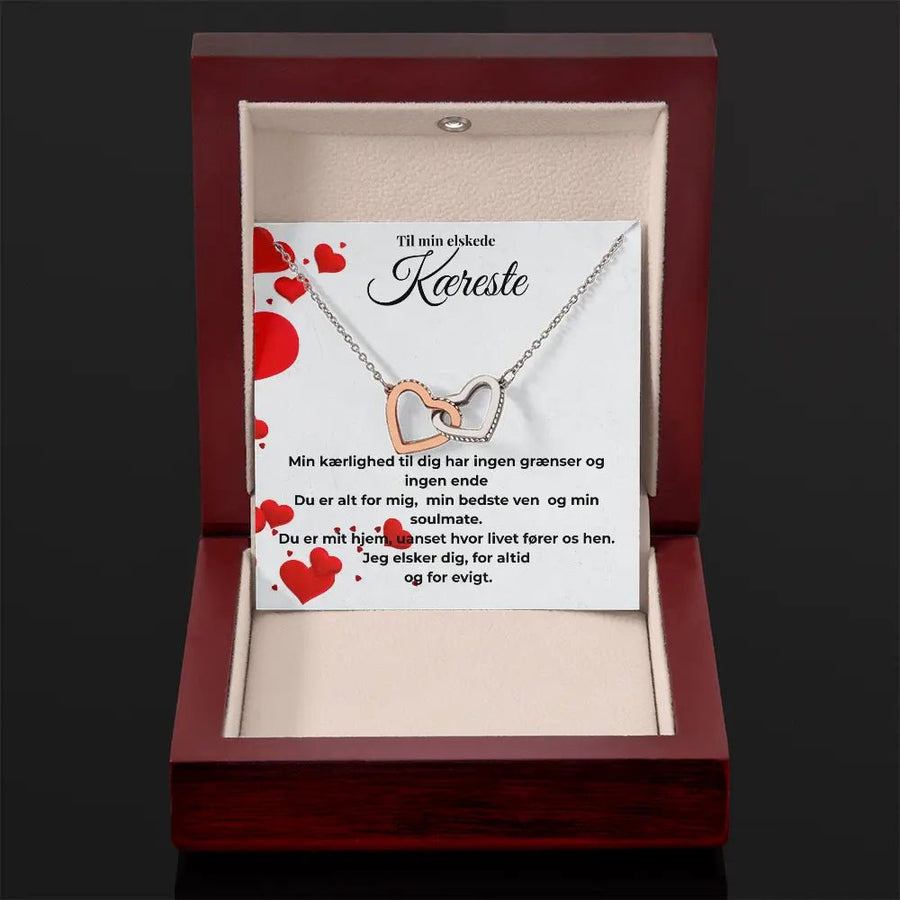 Smuk gave til kæreste, halskæde i rustfri stål, i Luksusæske