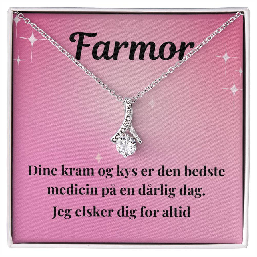 Halskæde med personligt kort - Perfekt gave til farmor