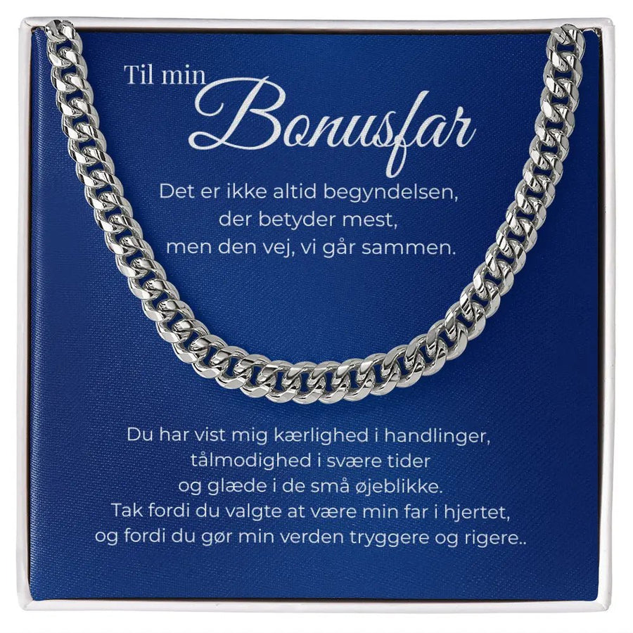 Eksklusiv gave til bonusfar fra bonusbørn – maskulin halskæde i rustfrit stål, kærlig og personlig gave