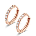 Rosaguldbelagte Zirkon hoops-øreringe 12 mm med klare zirkonia