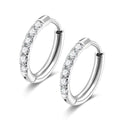 Sølvfarvede Zirkon hoops-øreringe 12 mm med klare zirkonia
