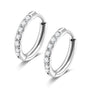 Sølvfarvede Zirkon hoops-øreringe 12 mm med klare zirkonia