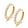 Guldbelagte Zirkon hoops-øreringe 12 mm med klare zirkonia