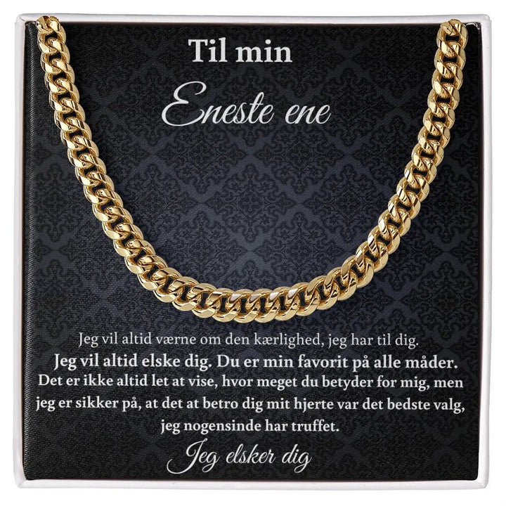 Guldbelagt Cuban Link halskæde til en særlig mand i standard gaveæske