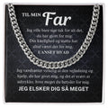 Rustfrit stål Cuban Link halskæde til far i standard gaveæske