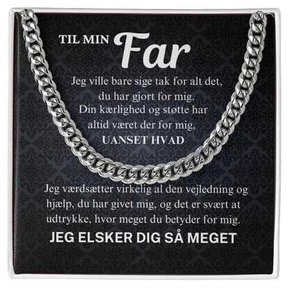 Rustfrit stål Cuban Link halskæde til far i standard gaveæske