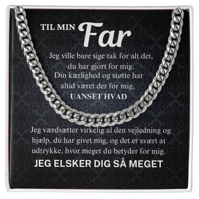 Cuban link halskæde i rustfrit stål til far, gave til far.
