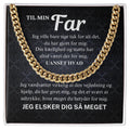 Guldbelagt Cuban Link halskæde til far i standard gaveæske