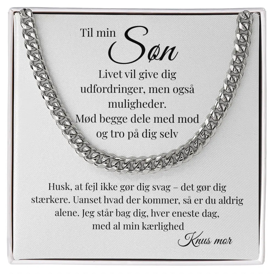Cuban Link halskæde i stål til søn – et meningsfuldt symbol på kærlighed fra mor