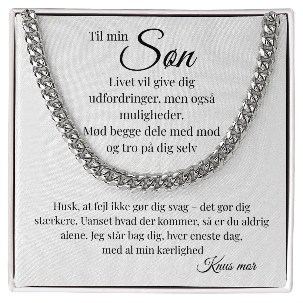 Cuban Link halskæde i stål til søn – et meningsfuldt symbol på kærlighed fra mor