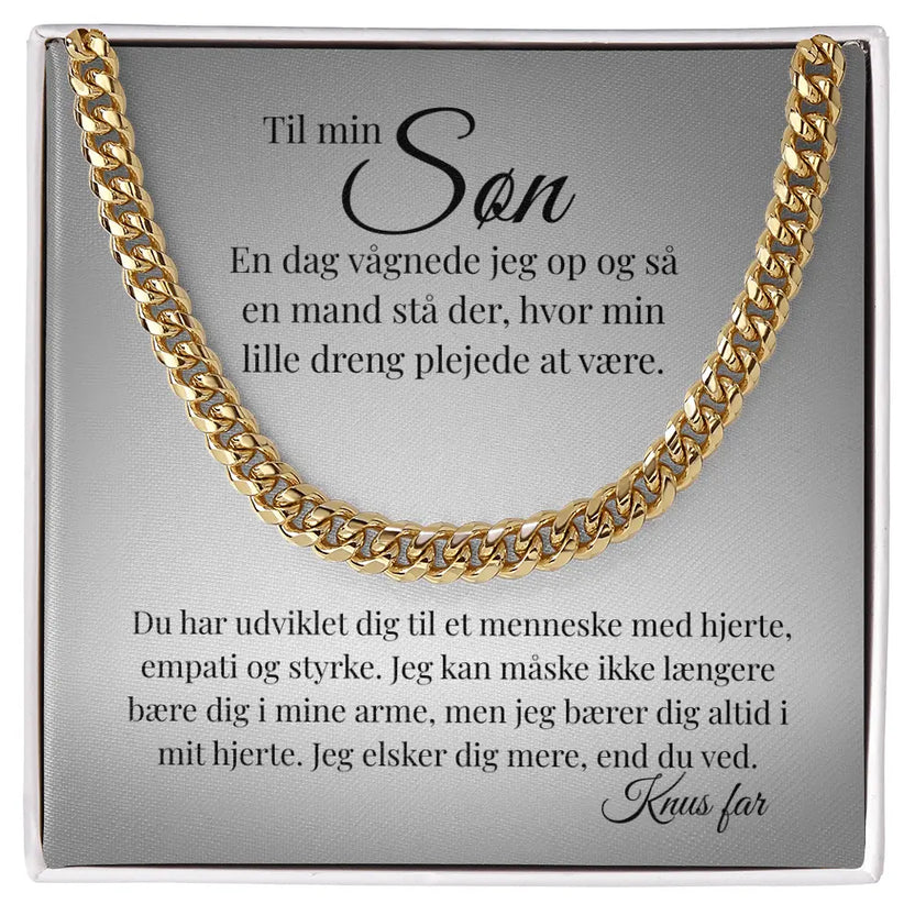 Cuban Link halskæde i guld til søn – en rørende og betydningsfuld gave fra far
