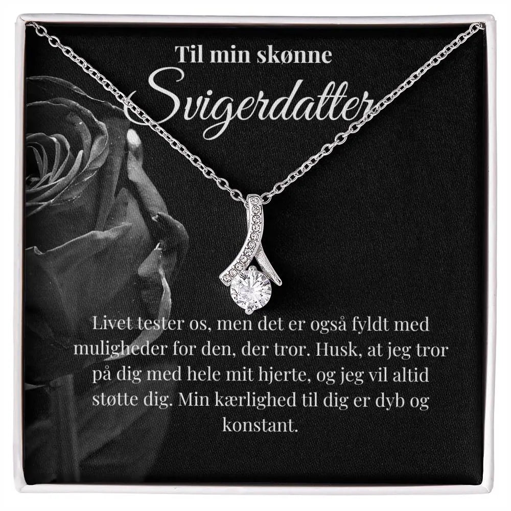 Elegant halskæde med Cubic Zirkonia - romantisk gave fra svigermor eller svigerfar.