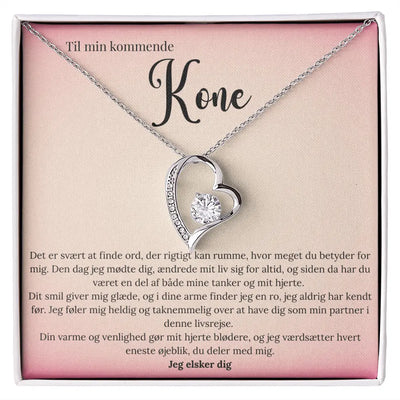Forever Love halskæde i 14 karat hvidguldbelægning med cubic zirconia
