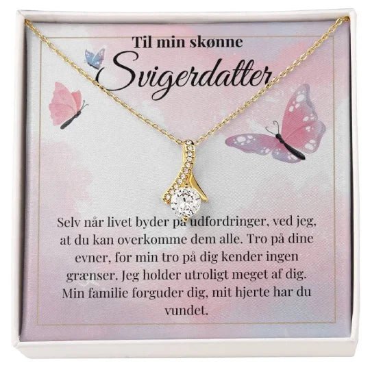 Smuk halskæde med Cubic Zirkonia sten - perfekt gave fra svigermor eller svigerfar til svigerdatter.
