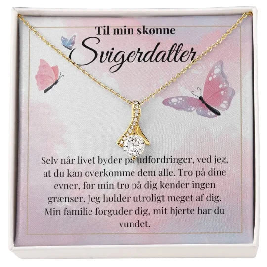 Smuk halskæde med Cubic Zirkonia sten - perfekt gave fra svigermor eller svigerfar til svigerdatter.