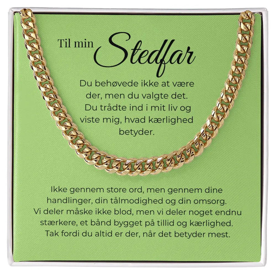 Guldbelagt herrekæde som gave til fars dag fra bonusbarn