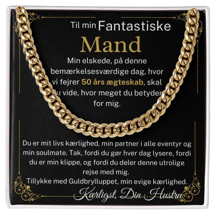 Cuban link guld, guldbryllupsgave til mand