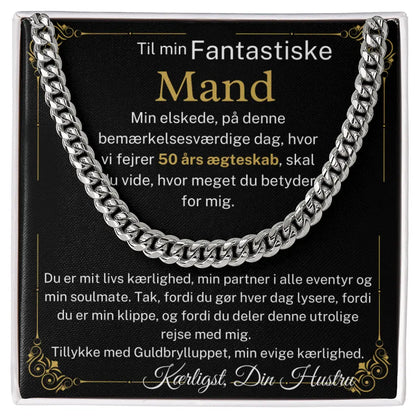 Cuban link stål, guldbryllupsgave til mand