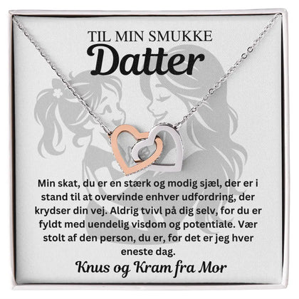 Halskæde i rustfri stål med sammenflettet vedhæng  personlig gave til datter #afsender_mor