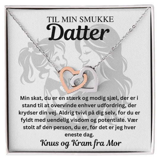 Halskæde i rustfri stål med sammenflettet vedhæng  personlig gave til datter #afsender_mor