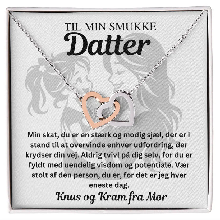 Halskæde i rustfri stål med sammenflettet vedhæng  personlig gave til datter #afsender_mor