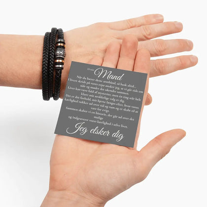 Love You Forever armbånd til mand i standard gaveæske