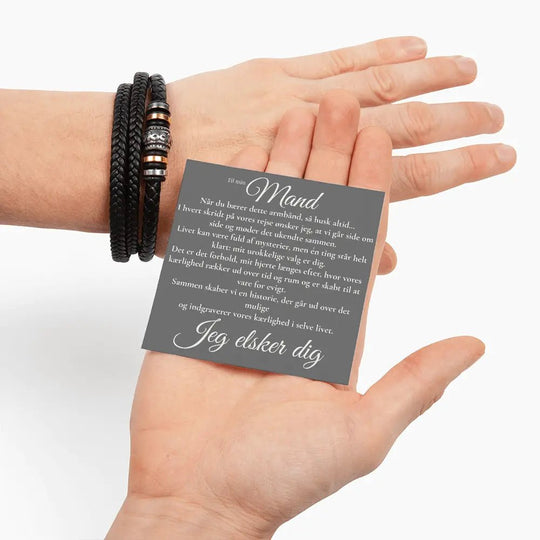 Love You Forever armbånd til mand i standard gaveæske