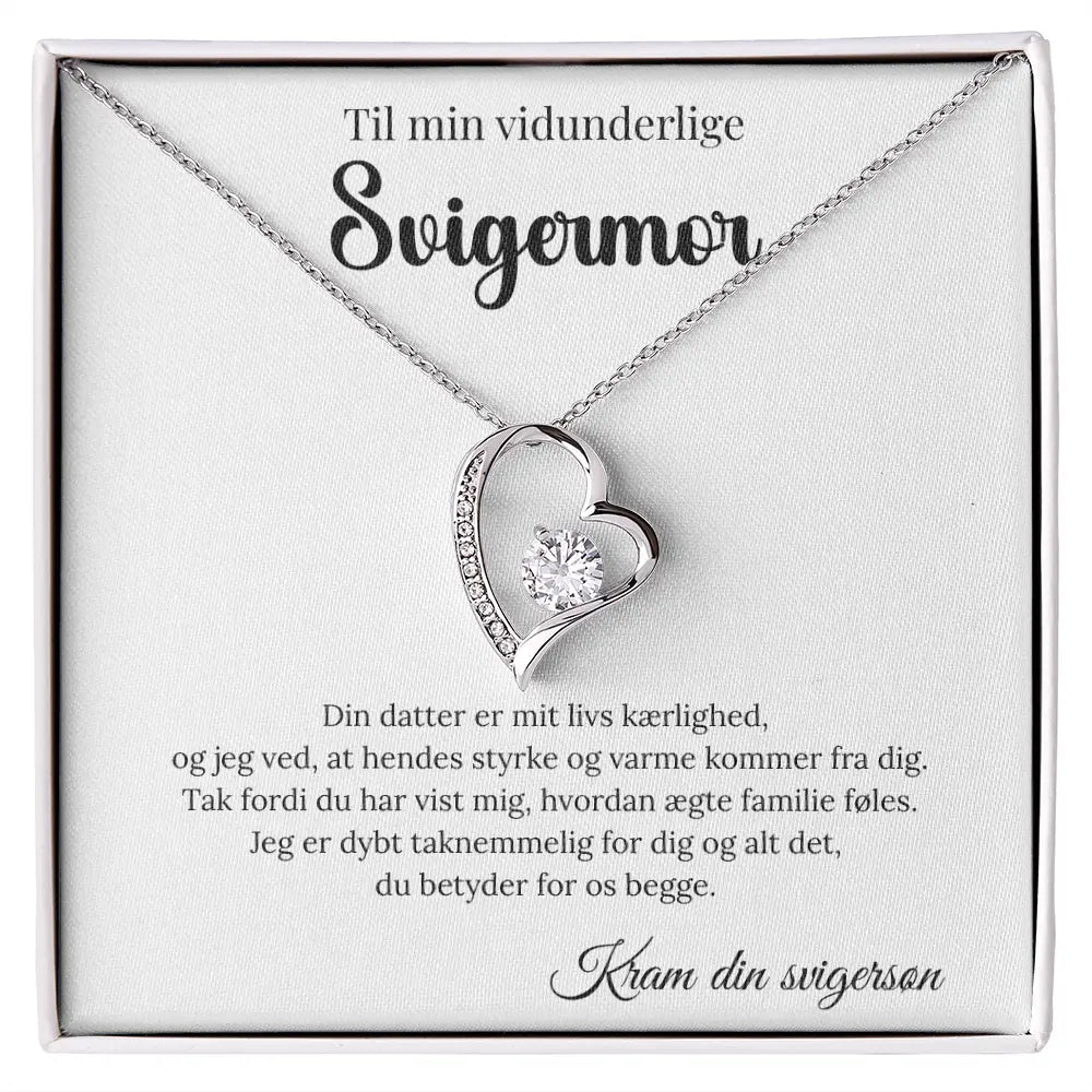 Hjerteformet smykke med sten – taknemmelig gave til svigermor