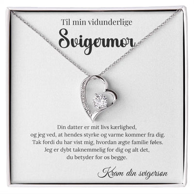 Hjerteformet smykke med sten – taknemmelig gave til svigermor