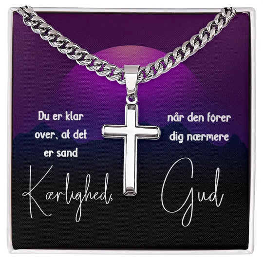 kors halskæde til mænd i rustfrit stål – personlig gave med tro og kærlighed