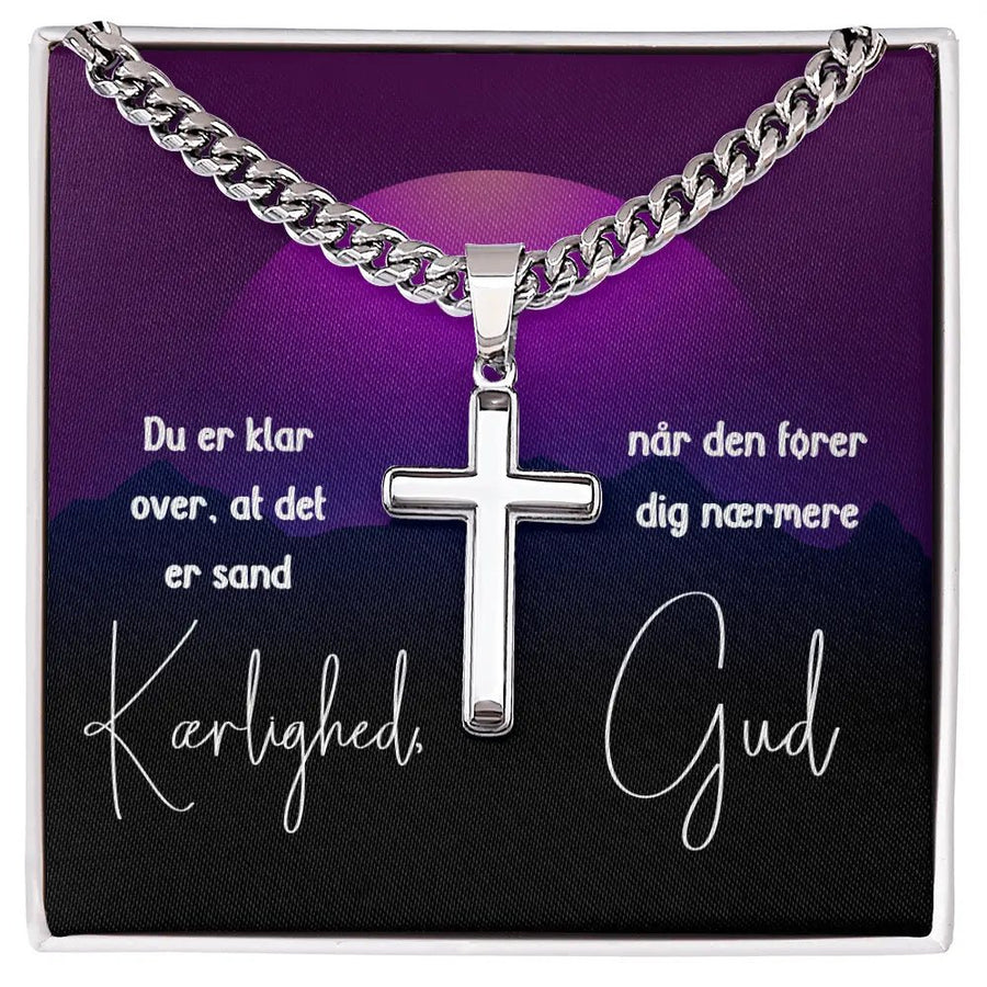 kors halskæde til mænd i rustfrit stål – personlig gave med tro og kærlighed