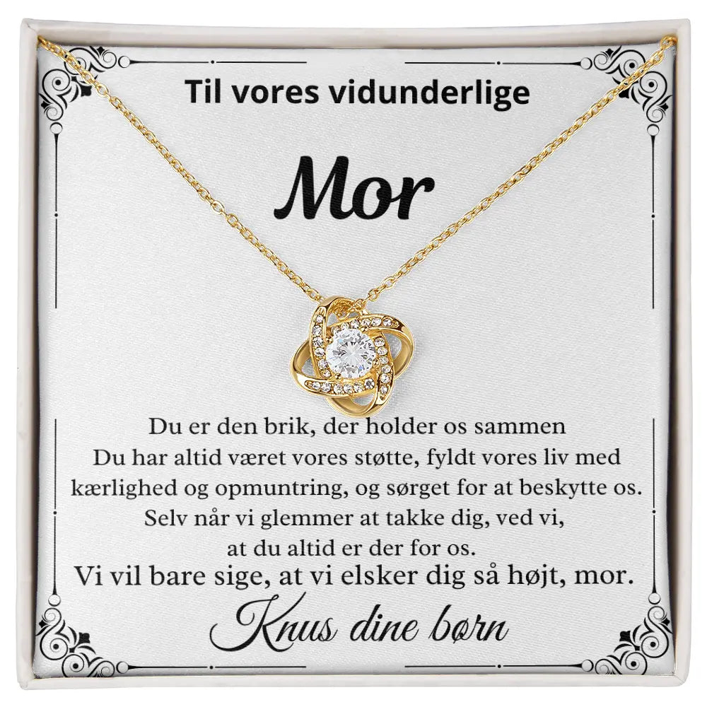 Personlig halskæde til mor i 18k guld belagt rustfrit stål med zirkonia-krystaller