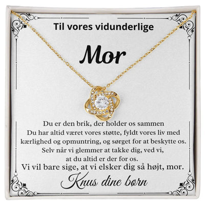 Personlig halskæde til mor i 18k guld belagt rustfrit stål med zirkonia-krystaller