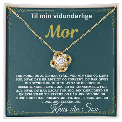 18 karat guldbelagt kæde med glimtende cubic zirconia sten Gave fra søn til mor