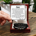 Armbånd til søn fra far i LED gaveæske #afsender_far