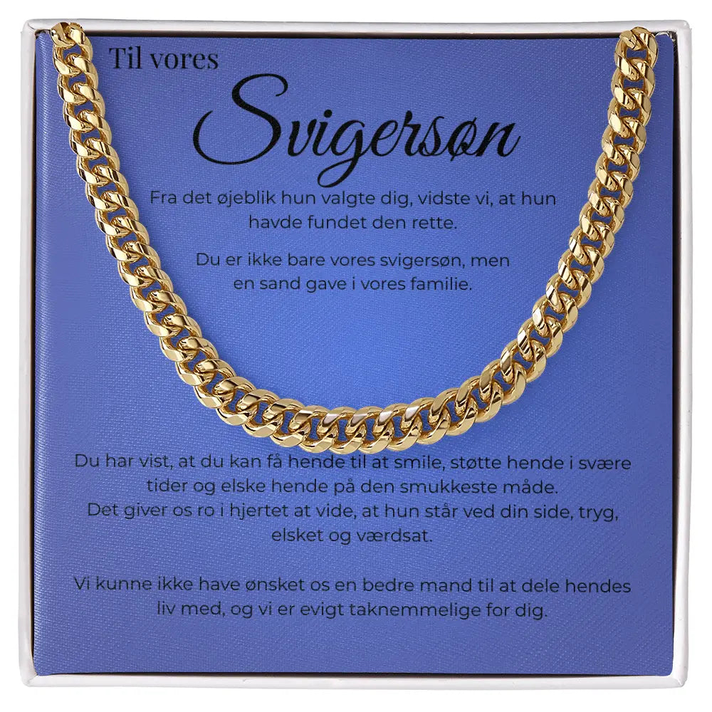 Personlig gave fra svigermor og svigerfar – Cuban Link kæde