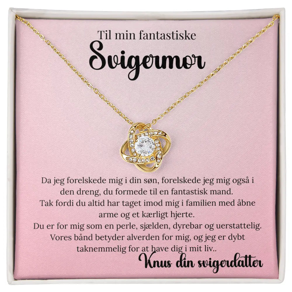 Personlig gave med korttekst til svigermor fra svigerdatte