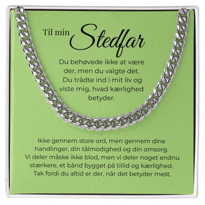 Personlig gave til stedfar fra bonusbarn med Cuban link kæde