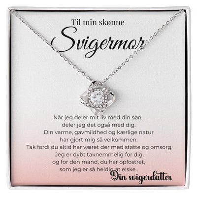 Personlig smykkegave til svigermor med cubic zirconia og kortteks