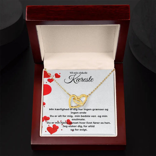 Smuk gave til kæreste, halskæde i rustfri stål, guldbelagt i Luksusæske