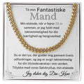Guldbelagt Cuban Link halskæde til mand som sølvbryllupsgave i standard gaveæske