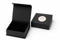 Sort Engel Design gaveæske til smykker med rundt logo-klistermærke #standard_aeske
