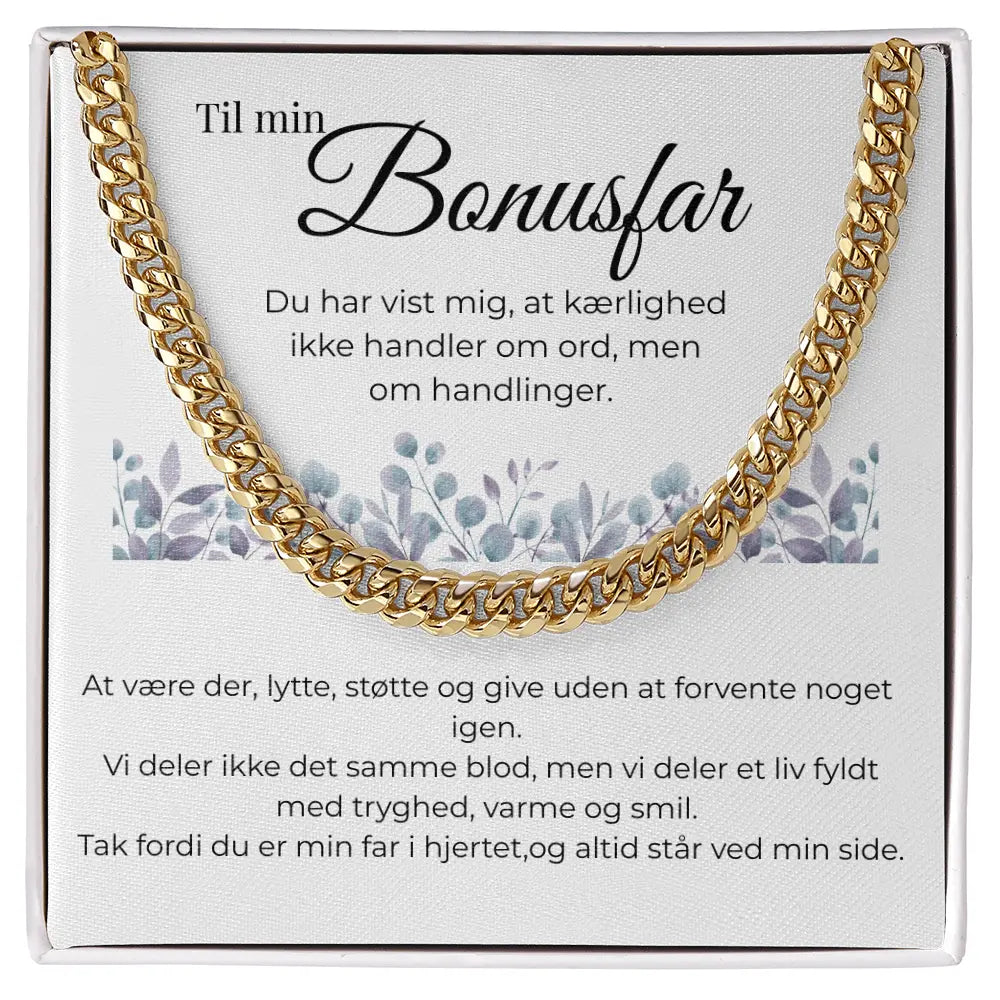 Stilfuld herrekæde som gave til fars dag fra bonusbarn