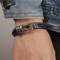 Armbånd til mænd, læder med undelighedsknude. Engeldesign, personlige gaver