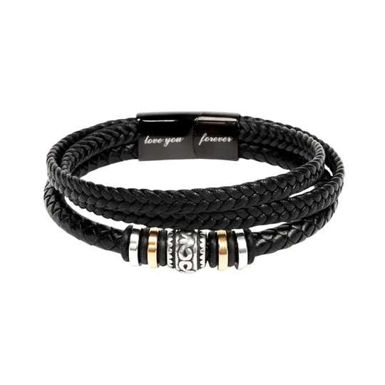 Armbånd med tekst graveret love you forever. Gave til søn, mand eller far. 