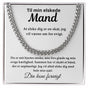 Rustfrit stål Cuban Link halskæde til mand med kærligt kort i standard gaveæske