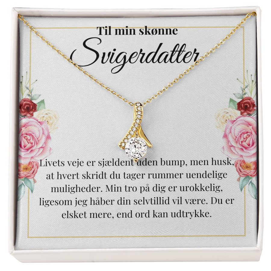 Tidløs halskæde med Cubic Zirkonia - smuk gave til svigerdatter fra svigermor eller svigerfar.